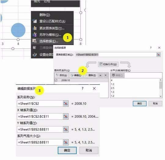 Excel表格制作單軸氣泡圖教程