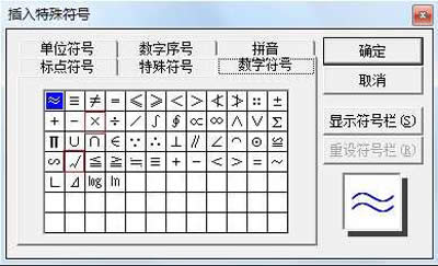 插入特殊符號(hào)