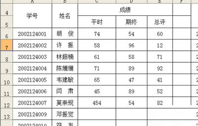 先選定單元格