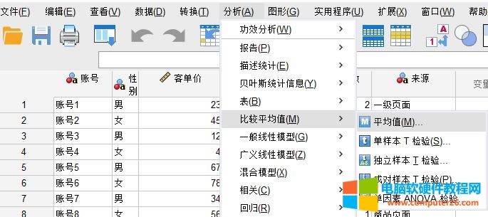 平均值檢驗功能