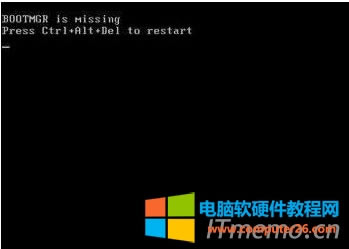 電腦開機(jī)報(bào)錯(cuò)顯示英文bootmgr is missing怎么解決