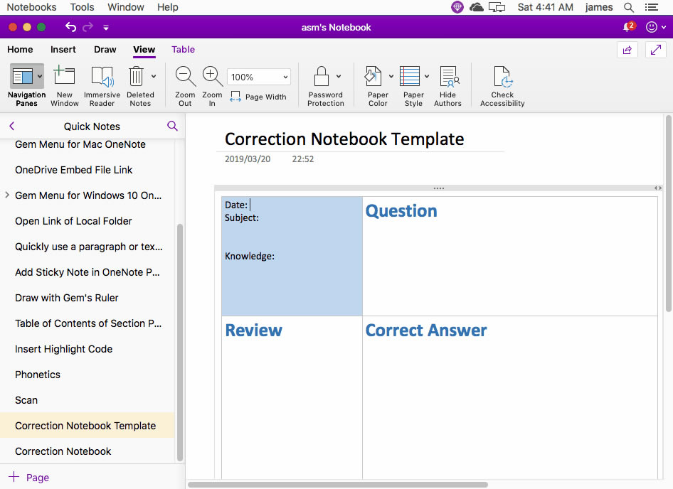 ʹ Gem Menu 䌚ˆṩܣ(chung) Mac OneNote e(cu)}ģ塣