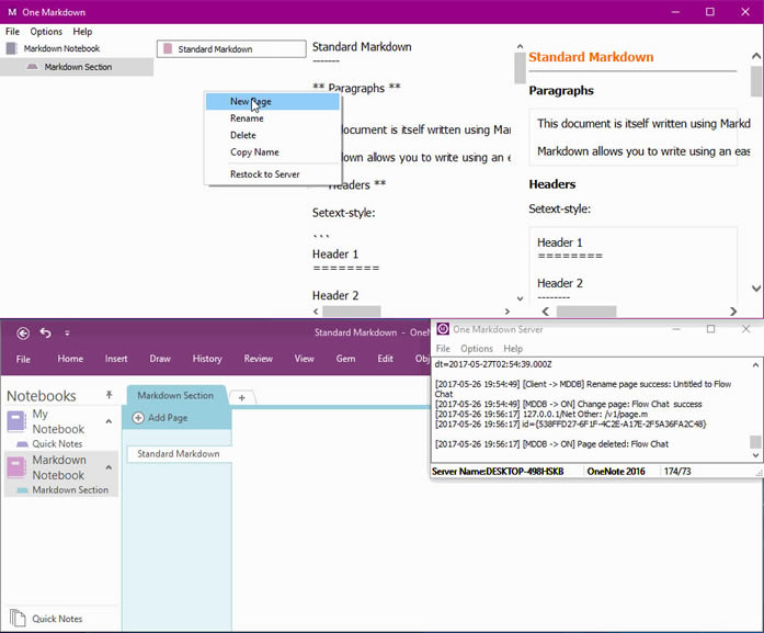 ̈D Markdown -> 䌚һ} -> 䌚һ}(w) -> OneNote