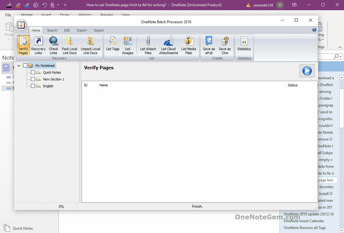 通過批量處理器 OneNote Batch正則表達式,來查找 OneNote 里的段落。