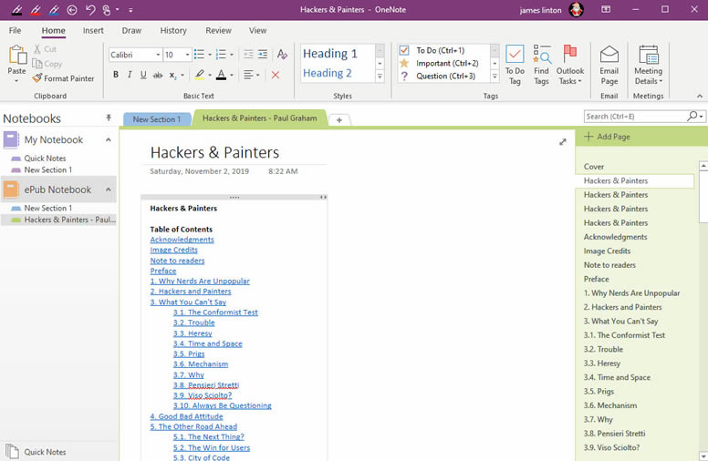 ʹ OneNote ̎ OneNote һօ^(q)D(zhun)Qһ ePub ӕ