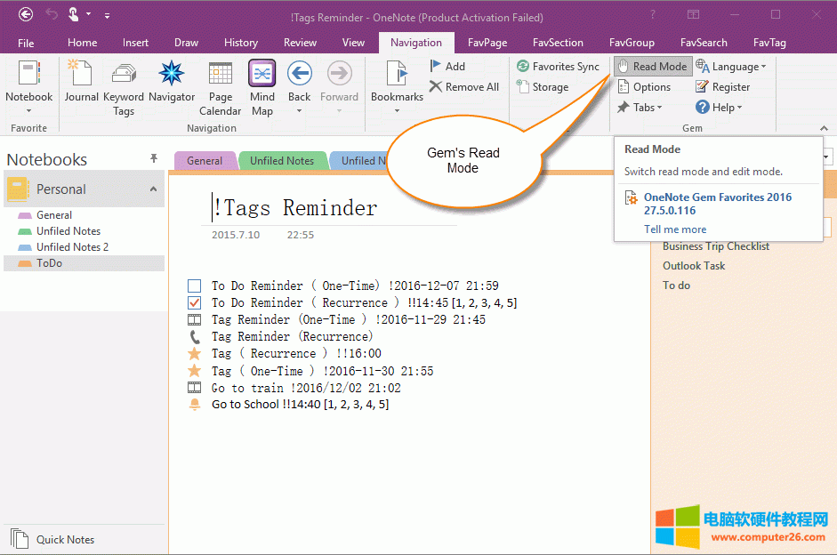 OneNote Gem – Favorites ṩxģʽԽֹʹIPݔ롣