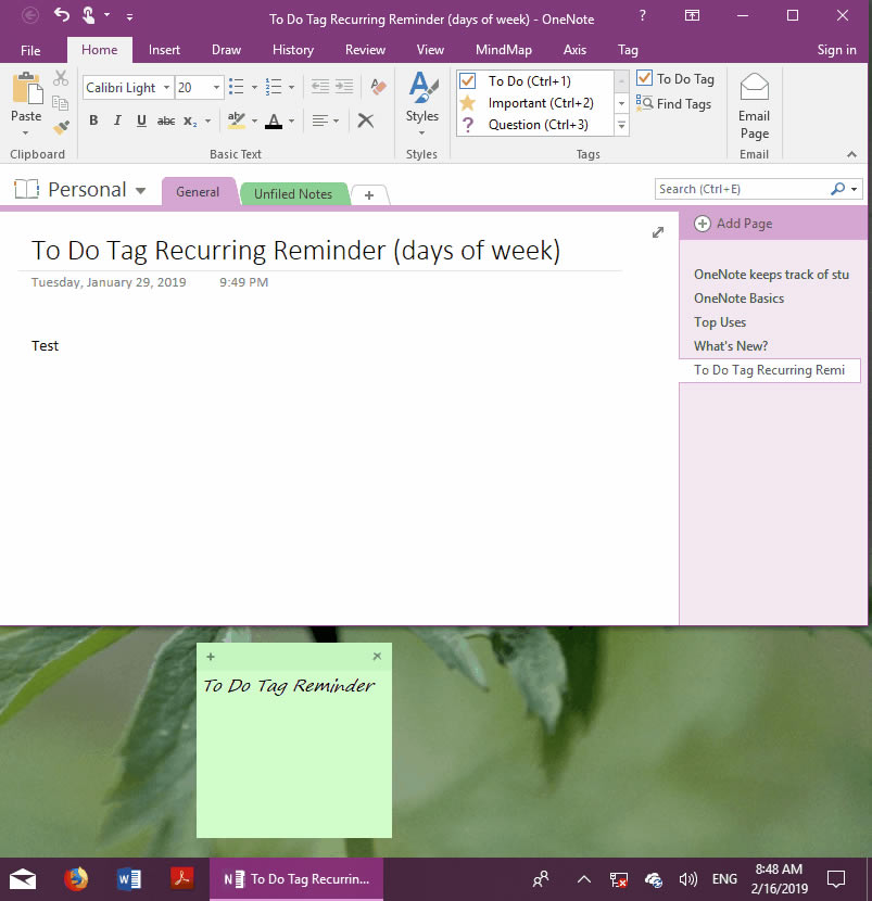 ʹ OneNote Reminder OôkֻڹM