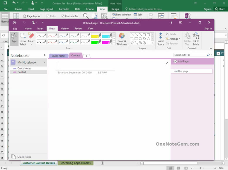   Excel l(f)xеĶеOneNote ɶ(yng) OneNoteԱ(yng)o Excel Pӛ