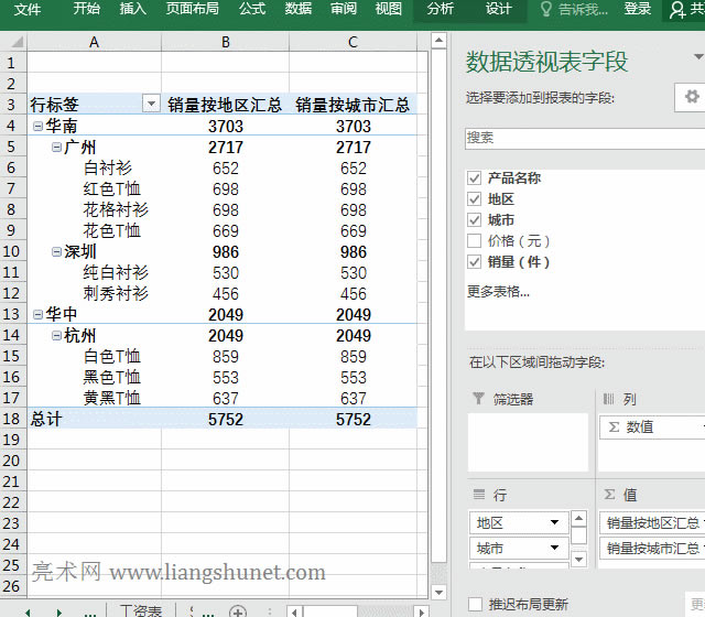 Excel按某一字段匯總