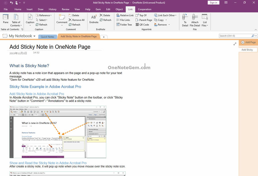 ͨ^(sh)ֹPӛ䌚 Gem for OneNote 턓(chung)ۯBĴVĿ䛡