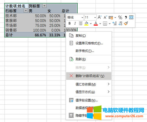 右鍵只能刪除一個(gè)計(jì)數(shù)項(xiàng)