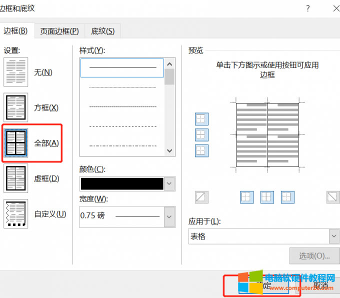 全部框線