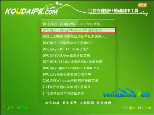 圖2 口袋PE功能選擇界面 圖2 口袋PE功能選擇界面