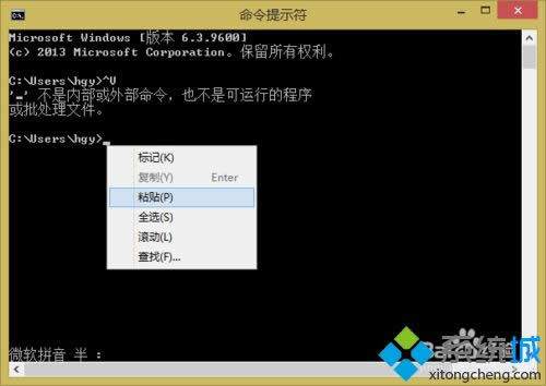 win8系統(tǒng)將“命令提示符”文字復(fù)制到剪貼板的方法 win8系統(tǒng)將“命令提示符”文字復(fù)制到剪貼板的方法