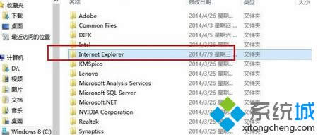 找到Internet Explorer文件夾 找到Internet Explorer文件夾