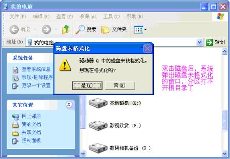 雨林木風xp系統(tǒng)中雙擊盤符時提示未格式化的解決步驟