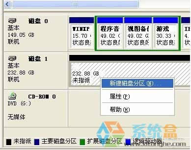 XP系統(tǒng)如何進行硬盤分區(qū)的簡便操作