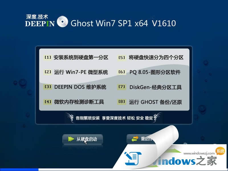 深度技術(shù)win7 64位