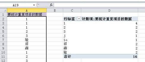 電腦中excel表格重復(fù)項(xiàng)目次數(shù)的去除技巧